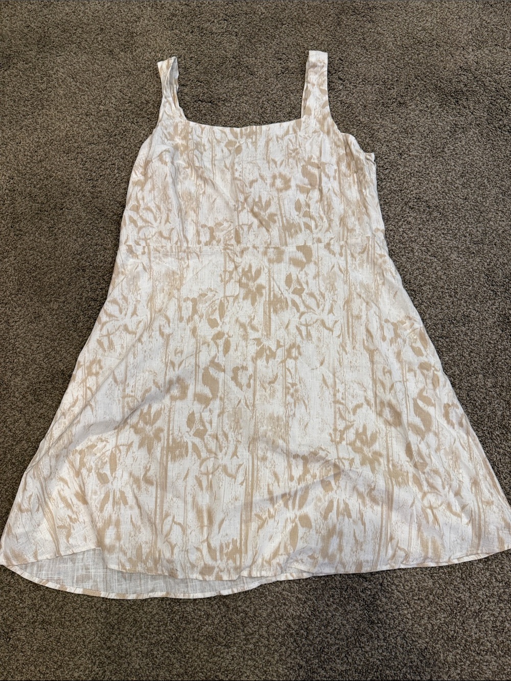 Vince Camuto A-Line Dress in Ivory and Tan